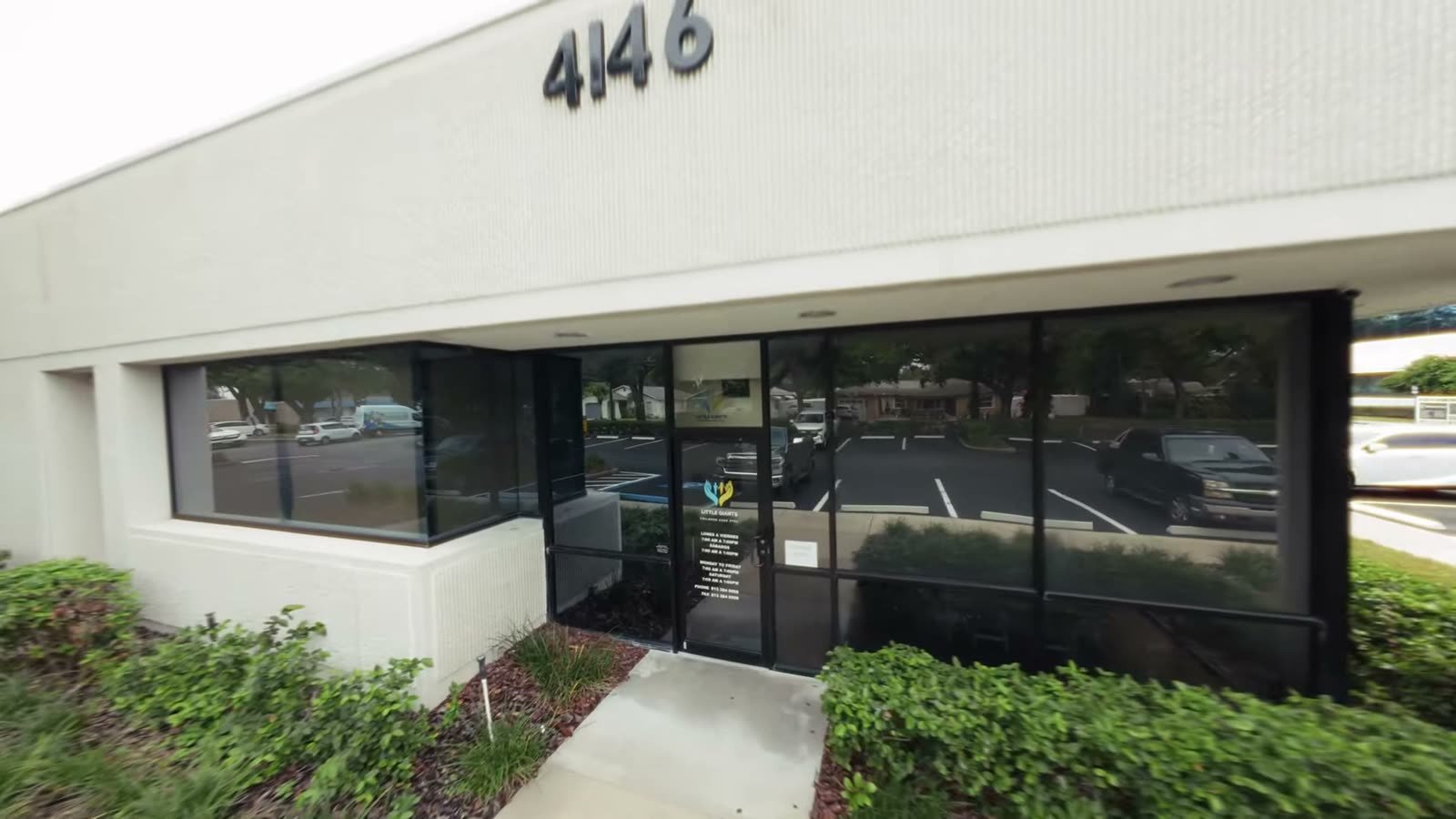 Exterior of the Little Giants PPEC center at 4146 N Armenia Ave in Tampa, showing the 4146 street number